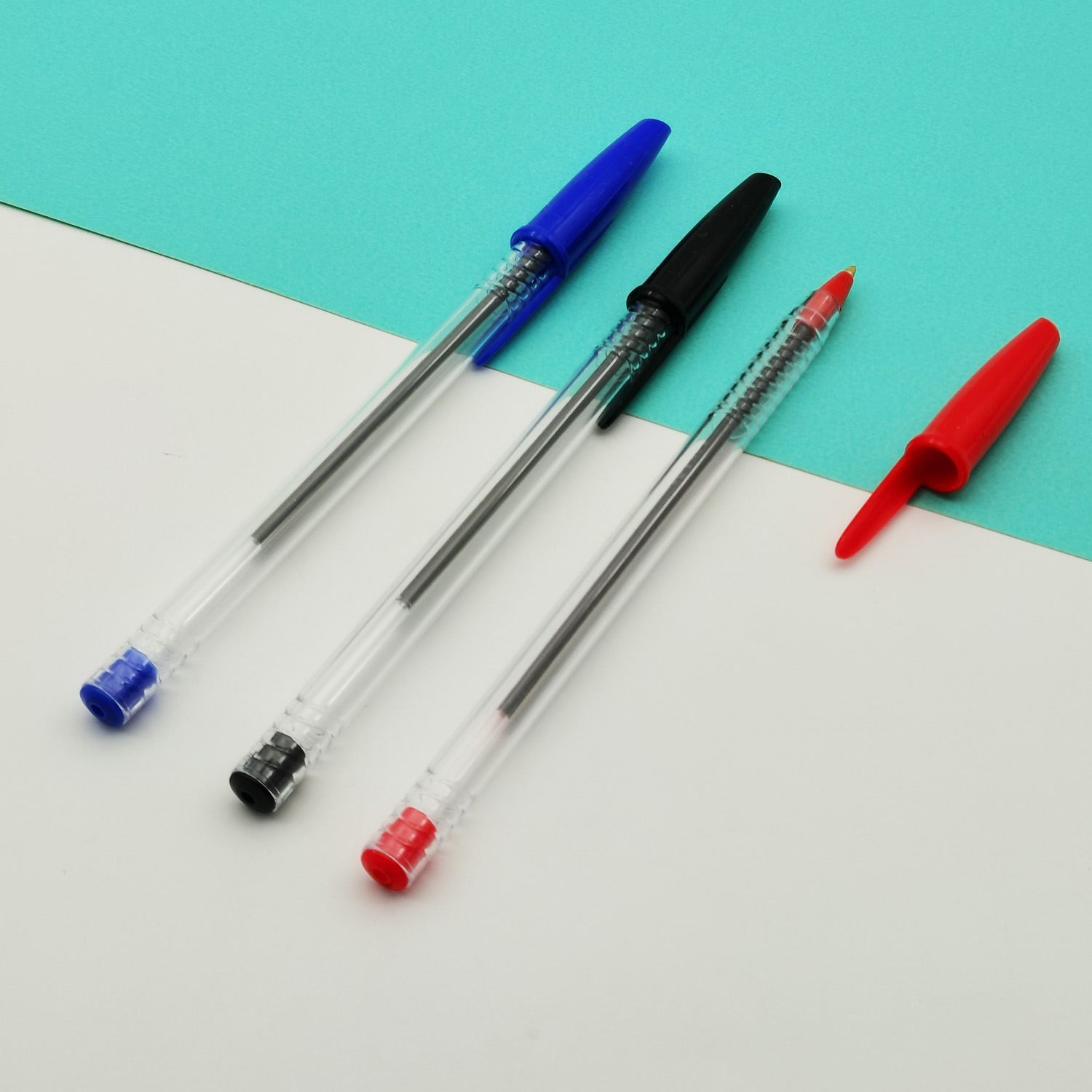Wholesale manufacturer customised ball point pen business ballpoint blue red black ink office pen for student